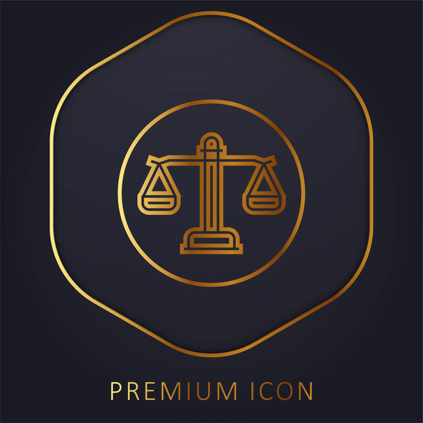 Balans gouden lijn premium logo of pictogram - Vector, afbeelding