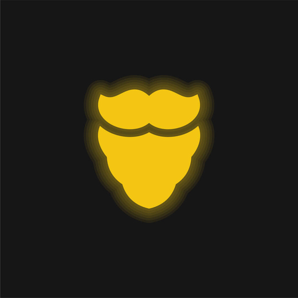 Barba amarillo brillante icono de neón - Vector, imagen