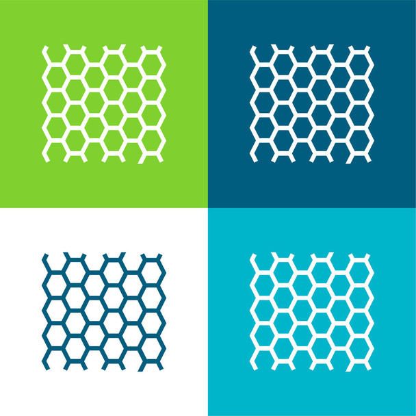 Bees Panel Texture Flache vier Farben Minimalsymbolset - Vektor, Bild