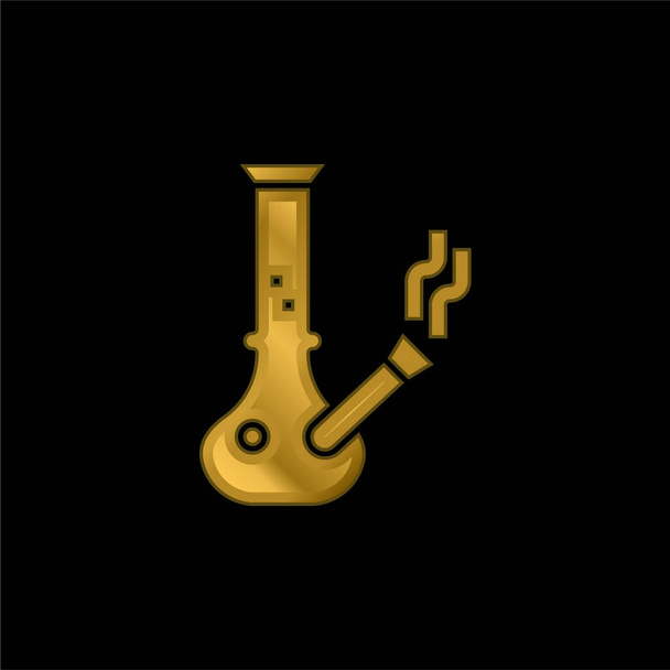 Bong vergoldet metallisches Symbol oder Logo-Vektor - Vektor, Bild