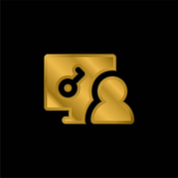 Přístup ke zlatě pokovené kovové ikoně nebo vektoru loga - Vektor, obrázek