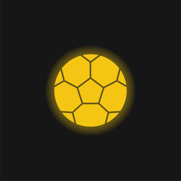 Golyó sárga izzó neon ikon - Vektor, kép