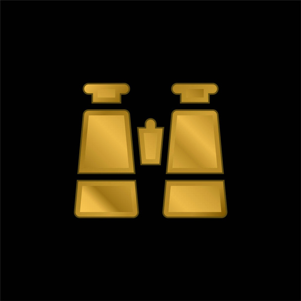 Lornetka złocona metaliczna ikona lub wektor logo - Wektor, obraz