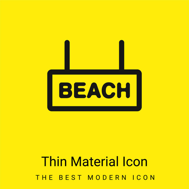 Beach Signal minimaalinen kirkkaan keltainen materiaali kuvake - Vektori, kuva