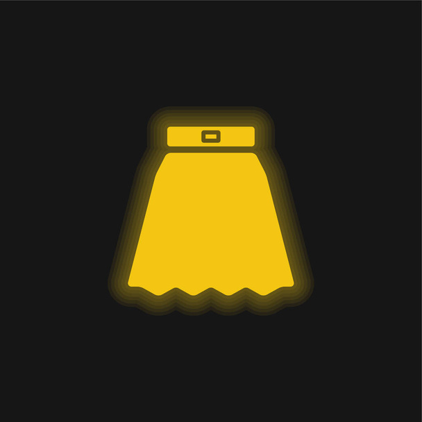Grande jupe jaune brillant icône néon - Vecteur, image