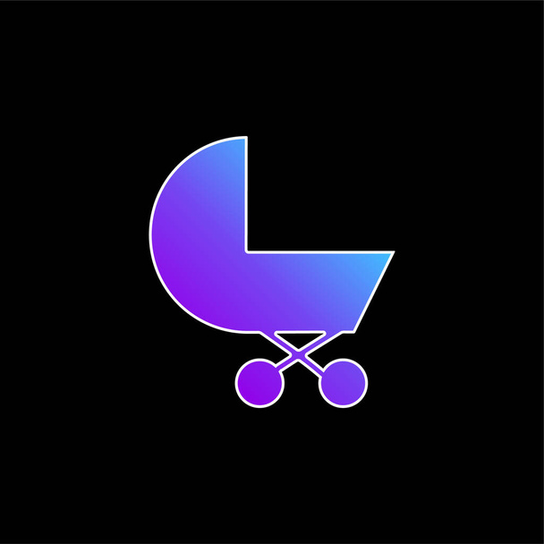 Baby Carriage blue gradient vector icon - Vector, Image