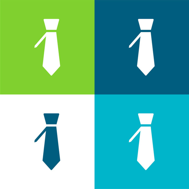 Big Tie Flat négy szín minimális ikon készlet - Vektor, kép