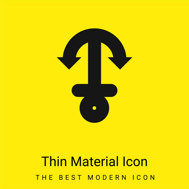 Anker minimaal helder geel materiaal icoon - Vector, afbeelding