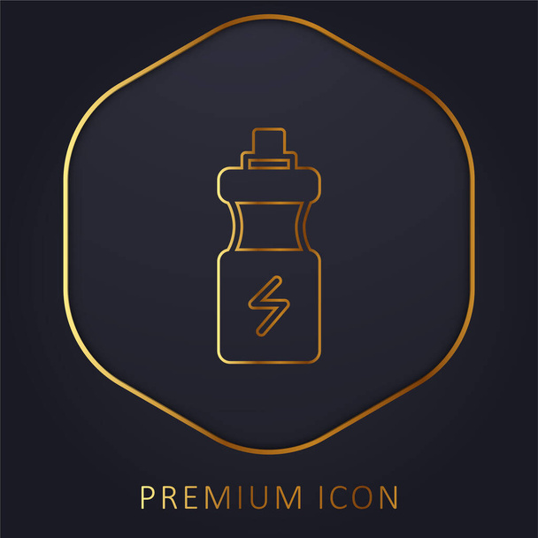 Bottle golden line premium logo or icon - Vector, Image