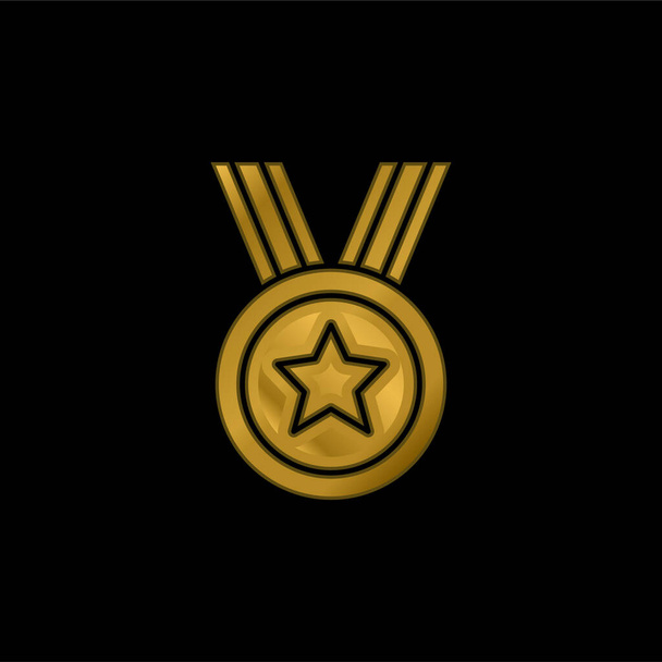 Нагорода золотий металевий значок або вектор логотипу
 - Вектор, зображення