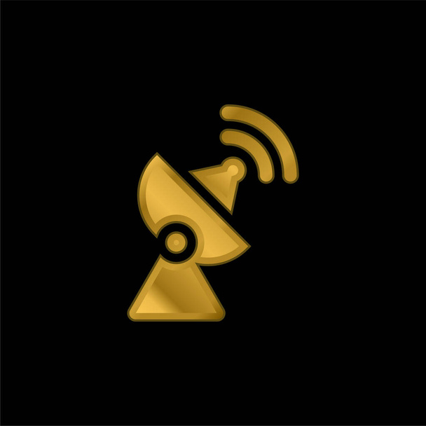 Антена з золотим покриттям металева піктограма або вектор логотипу
 - Вектор, зображення