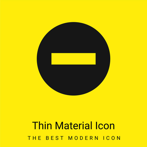 Signo bloqueado icono de material amarillo brillante mínimo - Vector, imagen