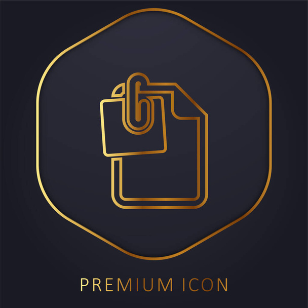 Attachment To File golden line premium logo or icon - Vector, Image