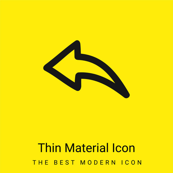 Zpět ručně kreslená šipka obrys minimální jasně žlutý materiál ikona - Vektor, obrázek