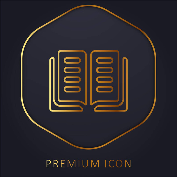Книга золота лінія логотип або значок преміум-класу
 - Вектор, зображення