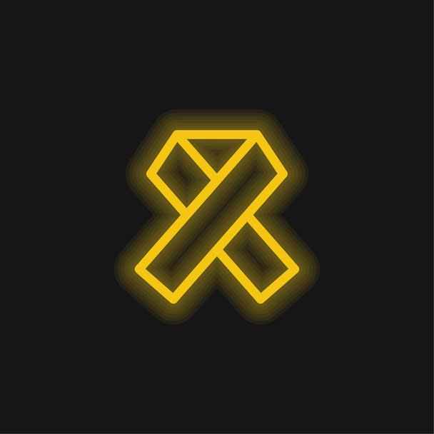 Ayuda amarillo brillante icono de neón - Vector, imagen