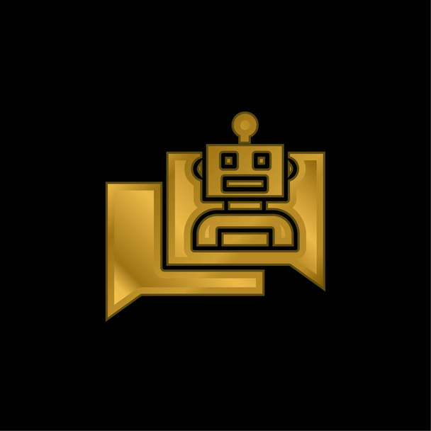 Bot banhado a ouro ícone metálico ou vetor logotipo - Vetor, Imagem