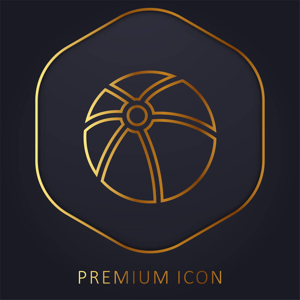 Bola de oro logotipo de línea premium o icono - Vector, imagen