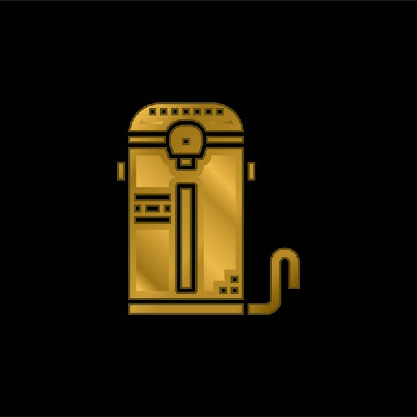 Caldera chapado en oro icono metálico o logo vector - Vector, Imagen