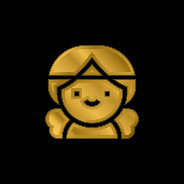 Angel gold plated metalic icon or logo vector - Vector, Image