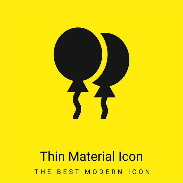 Ballonnen minimaal helder geel materiaal icoon - Vector, afbeelding