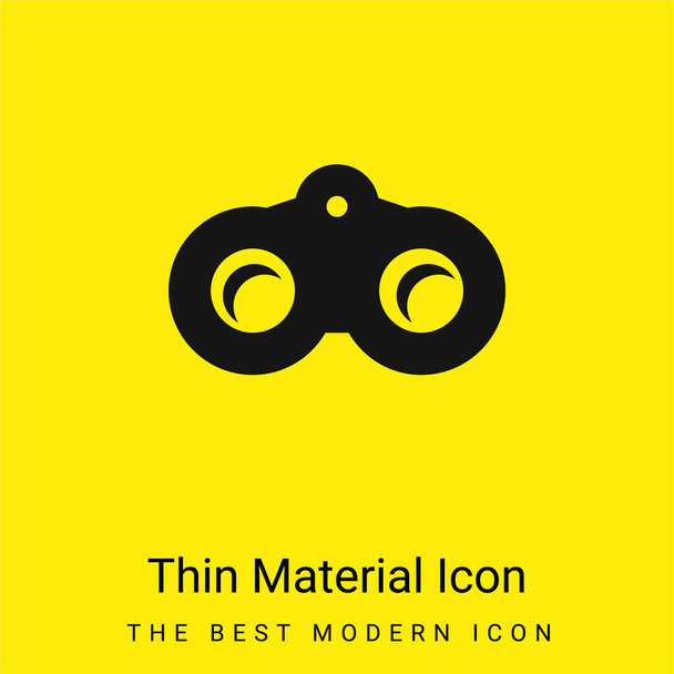 Binóculos mínimo ícone material amarelo brilhante - Vetor, Imagem