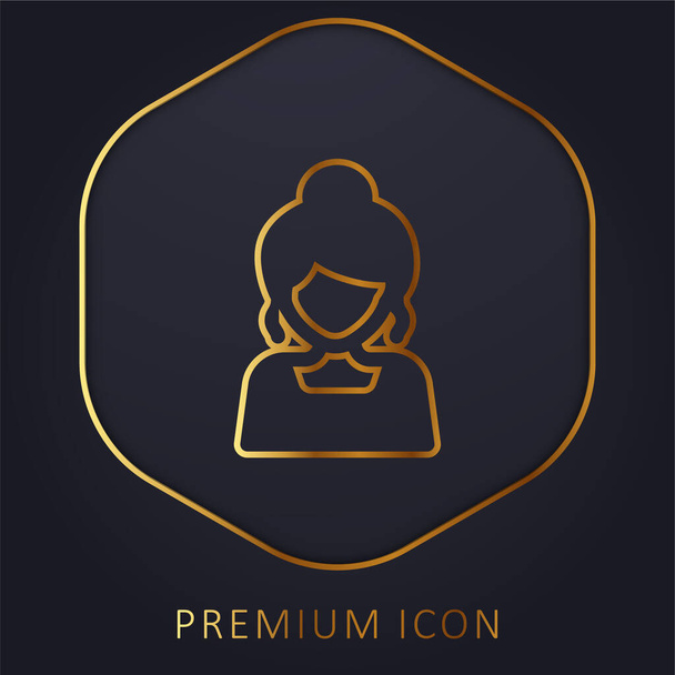 Bride golden line premium logo or icon - Vector, Image