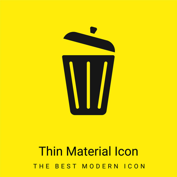Bin minimal bright yellow material icon - Vector, Image