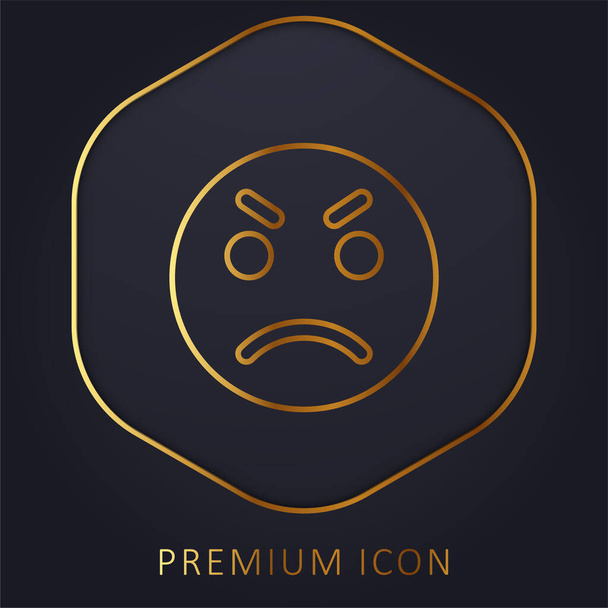 Icono o logo premium de la línea dorada de ira - Vector, imagen