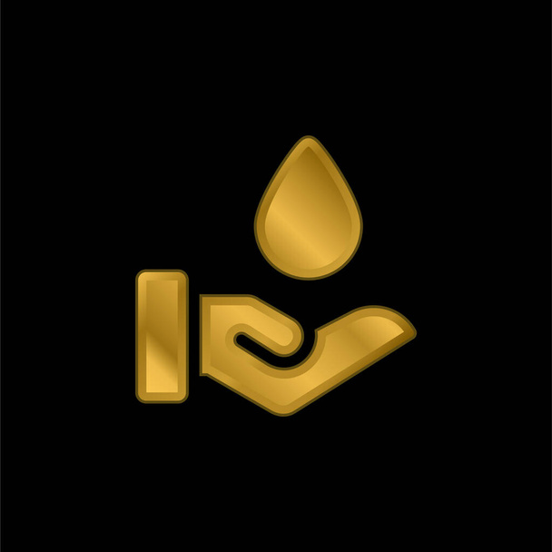 Blood Drop pozlacená kovová ikona nebo vektor loga - Vektor, obrázek