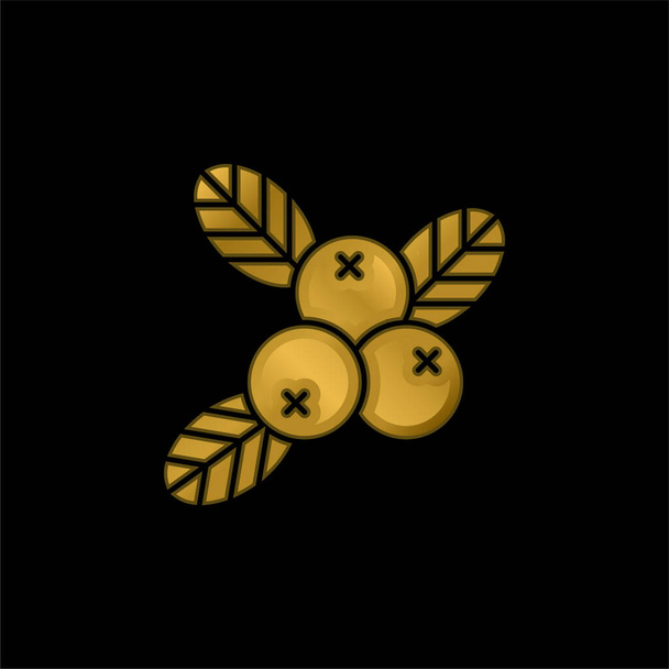 Ягоди з золотим покриттям металева ікона або вектор логотипу
 - Вектор, зображення
