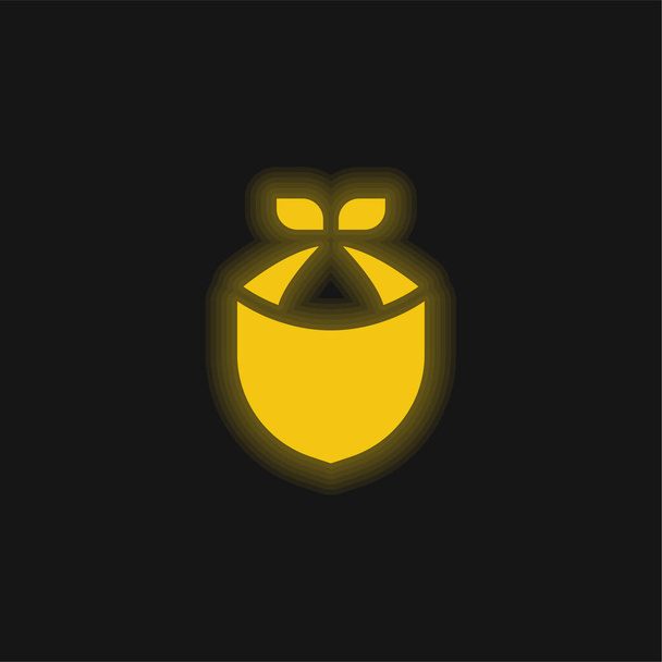 Bandana keltainen hehkuva neon kuvake - Vektori, kuva