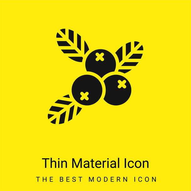 Berries minimal bright yellow material icon - Vector, Image