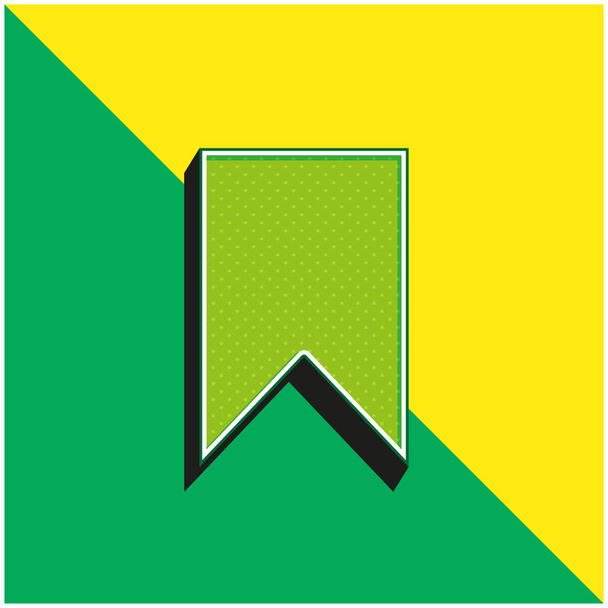 Bookmarks Green and yellow modern 3d vector icon logo - Vector, Image