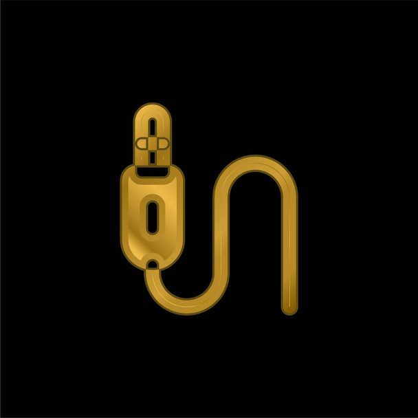 Audio Jack icône métallique plaqué or ou vecteur de logo - Vecteur, image