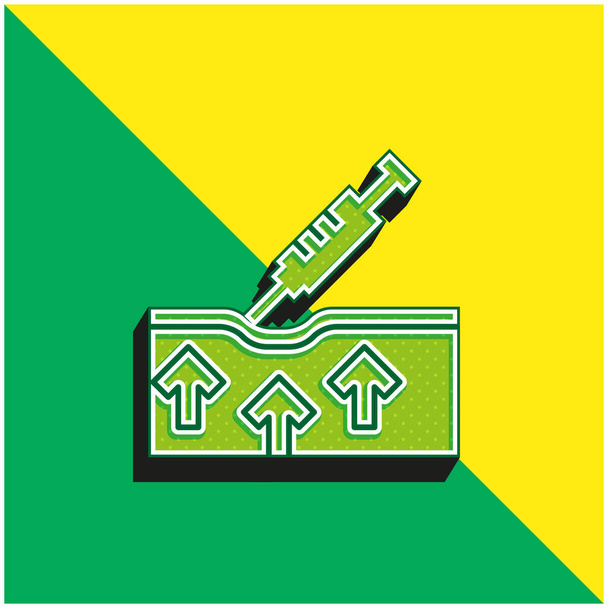 Botox Green and yellow modern 3d vector icon logo - Vector, Image