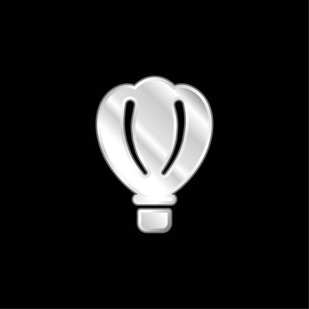 Серебристый металлический икона воздушного шара - Вектор,изображение