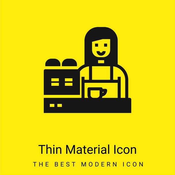 Barista minimal bright yellow material icon - Vector, Image