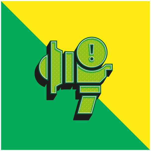 Alert Green and yellow modern 3d vector icon logo - Vector, Image