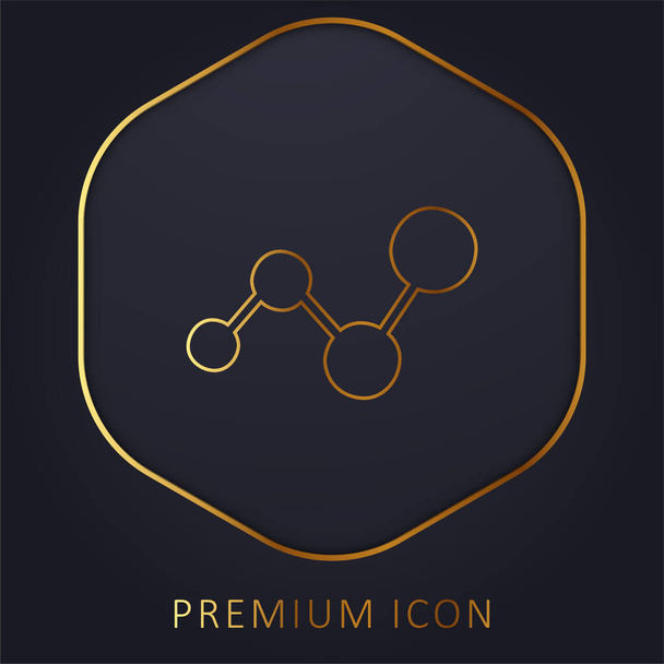 Analytics Grafiek Symbool gouden lijn premium logo of pictogram - Vector, afbeelding