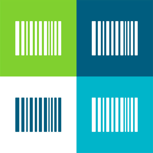 Штрих-код Строки плоские четыре цвета минимальный набор значков - Вектор,изображение