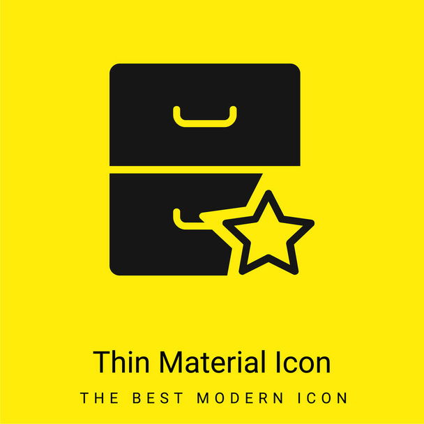 Archiwum minimalna jasnożółta ikona materiału - Wektor, obraz