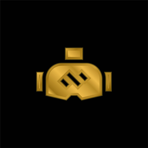 Ar Óculos banhado a ouro ícone metálico ou vetor logotipo - Vetor, Imagem