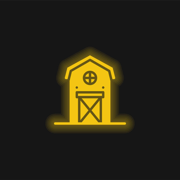 Granero amarillo brillante icono de neón - Vector, imagen