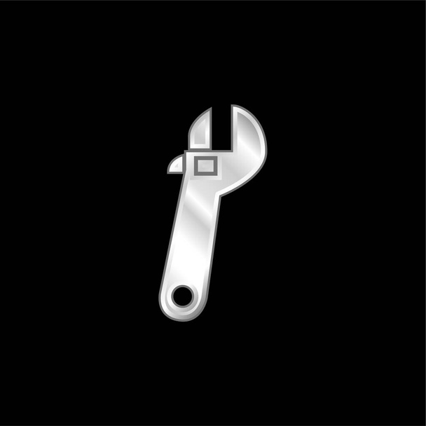 Einstellschlüssel Werkzeug versilbert Metallic-Symbol - Vektor, Bild