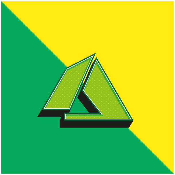 Azure Greenと黄色のモダンな3Dベクトルアイコンロゴ - ベクター画像