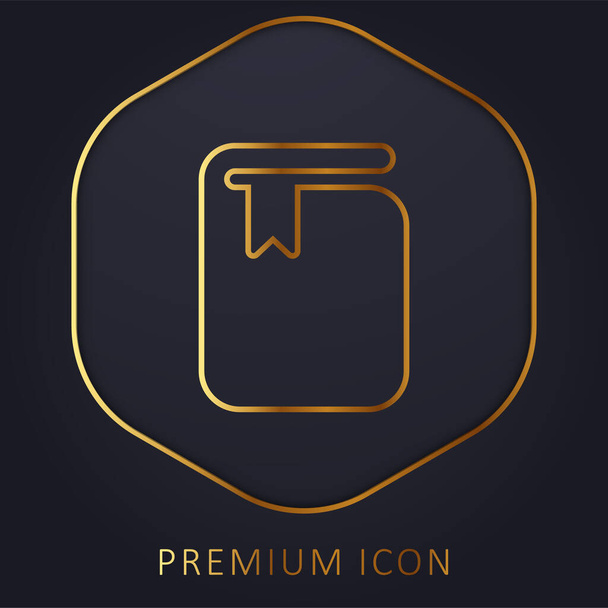 Buch mit Lesezeichen Golden Line Premium-Logo oder -Symbol - Vektor, Bild