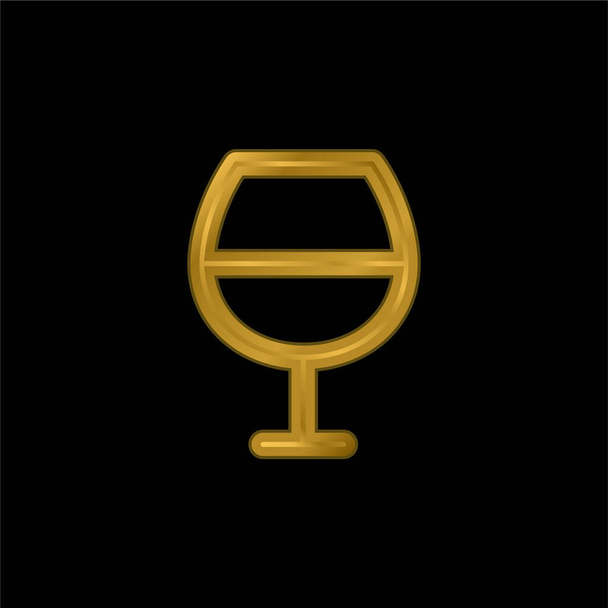 Bar chapado en oro icono metálico o logo vector - Vector, Imagen