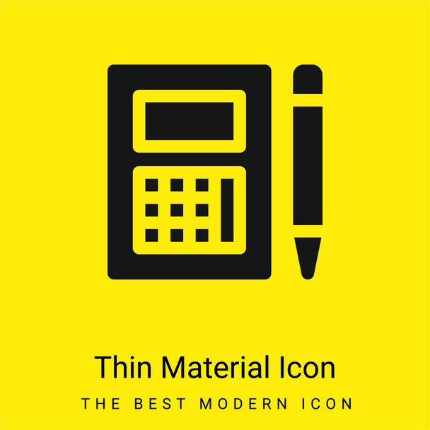 Accounting minimal bright yellow material icon - Vector, Image