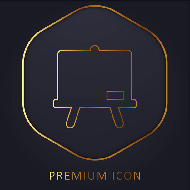 Blackboard złotej linii logo premium lub ikona - Wektor, obraz